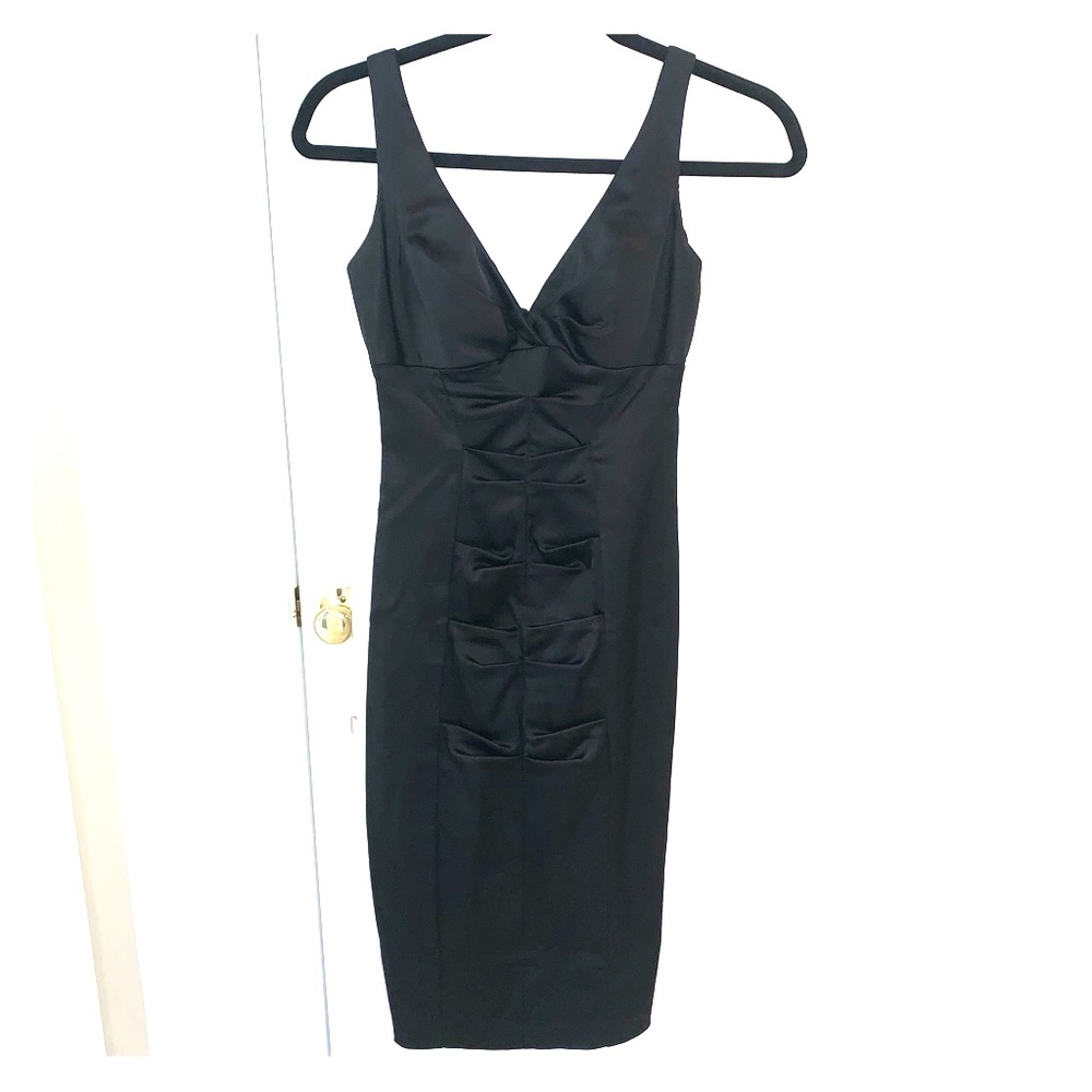 Cache Black satin dress